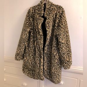 Forever 21 Leopard Print Pea Coat